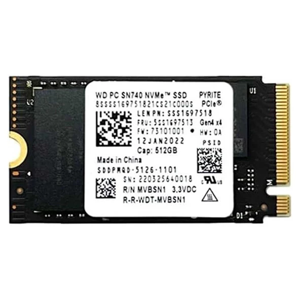 WESTERN DIJITAL SN740 SDDPMQD-512G 512GB 2242 M.2 NVME SSD(KUTUSUZ)