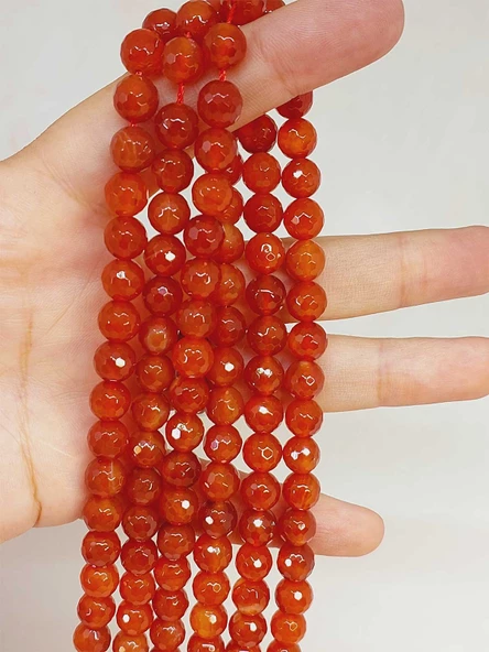 Akik Taşı Faset Kesim Dizi 8mm (54682) ürün görseli