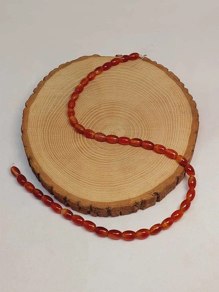 Akik Taşı Arpa Kesim Dizi 6*9mm (54690) - Resim 3