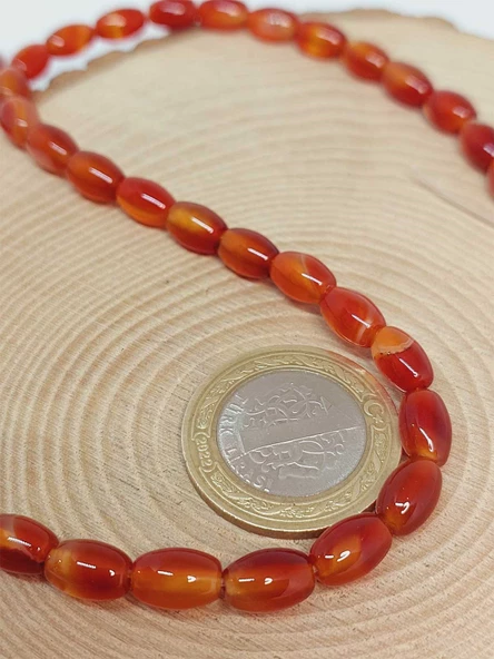 Akik Taşı Arpa Kesim Dizi 6*9mm (54690) - Resim 2