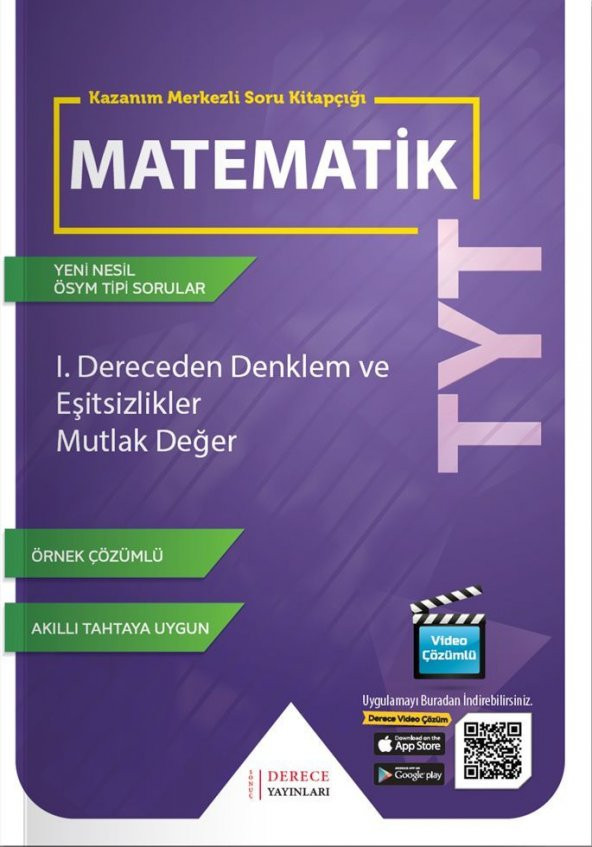 TYT I.Dereceden Denklem ve Eşitsizlikler Mutlak Değer Derece Yayınları