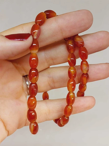 Akik Taşı Arpa Kesim Dizi 6*9mm (54690) ürün görseli