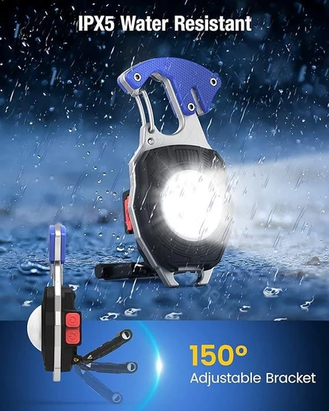 WellHise 970 Mini Şarjlı Işıldak Mıknatıslı Kapak Açacağı, Vidalama, Kesme, Çok Amaçlı Kamp Feneri - 3