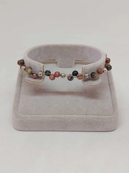 Rodonit Taşı Bileklik 4mm (39332) - Resim 4