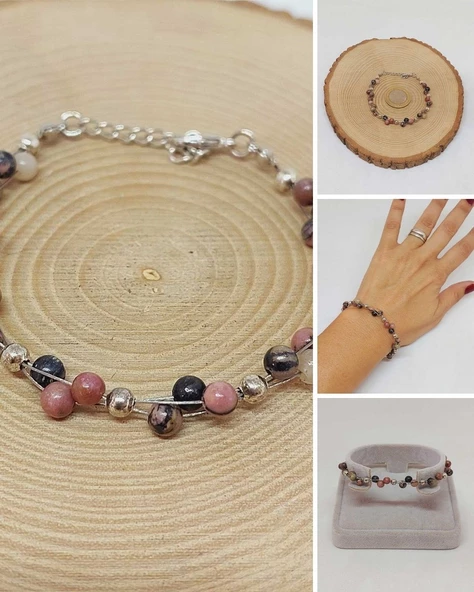 Rodonit Taşı Bileklik 4mm (39332) ürün görseli