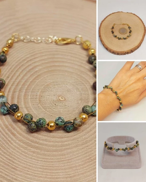 Afrika Turkuazı Taşı Bileklik 4mm (39344) ürün görseli