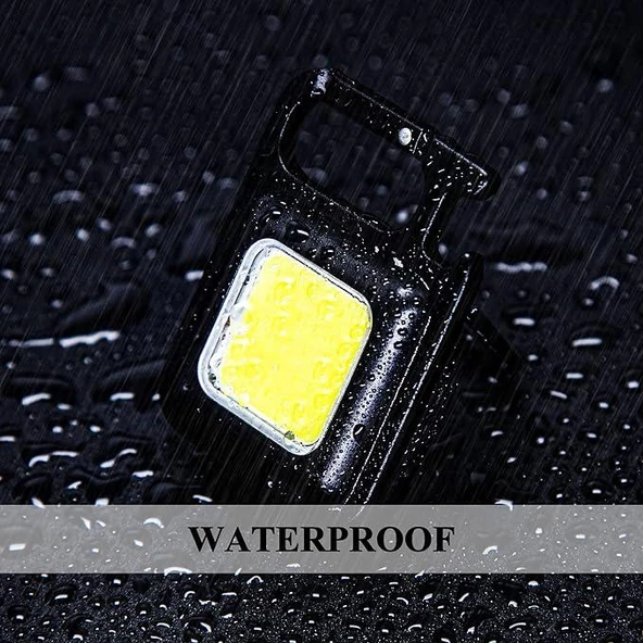 WellHise Mini Taşınabilir Led Çok Fonksiyonlu Fener, Yüksek Lümen, COB Anahtarlık, Dış Mekan İçin Şarj Edilebilir Acil Durum Işığı, Mini Kamp Feneri - 6