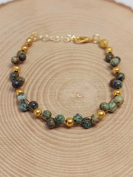 Afrika Turkuazı Taşı Bileklik 4mm (39344) - Resim 5