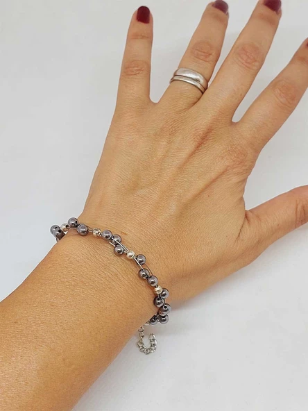 Terahertz Taşı Bileklik 4mm (39342) - Resim 2