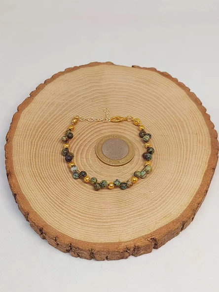 Afrika Turkuazı Taşı Bileklik 4mm (39344) - Resim 3