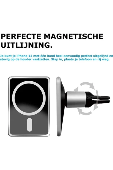 Hepu 15W Magsafe Kablosuz Şarjlı Araba Telefon Tutucu – Havalandırma Uyumlu, 360° Döner Başlık HP-A07 - 5