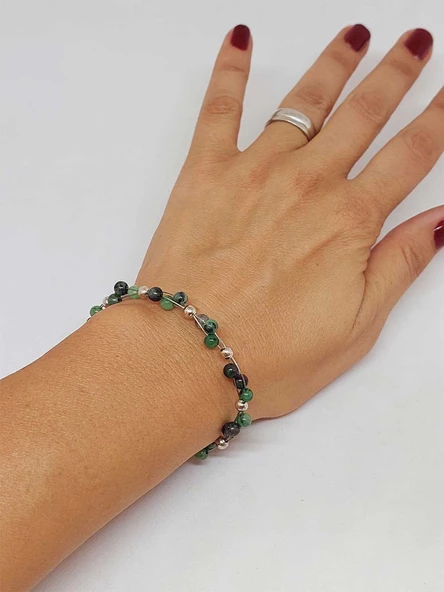 Anyolit (Rubizoit- Rubyzoisit) Taşı Bileklik 4mm (39334) - Resim 2