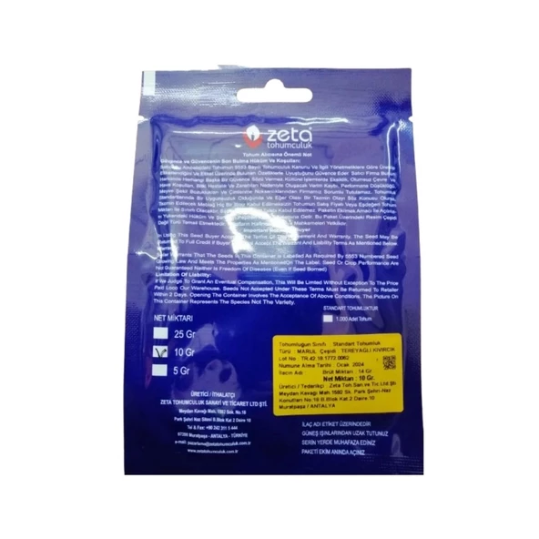 Zeta Tereyağlı Kıvırcık Marul Tohumu 10 GR - 2