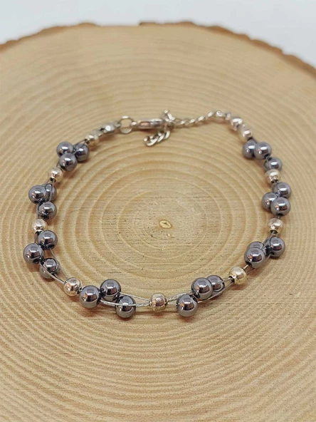 Terahertz Taşı Bileklik 4mm (39342) - Resim 5