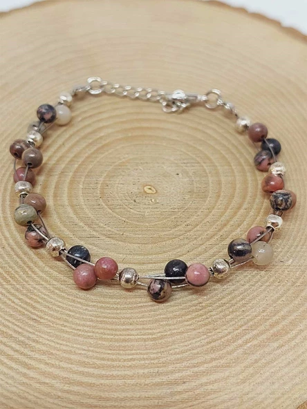 Rodonit Taşı Bileklik 4mm (39332) - Resim 5