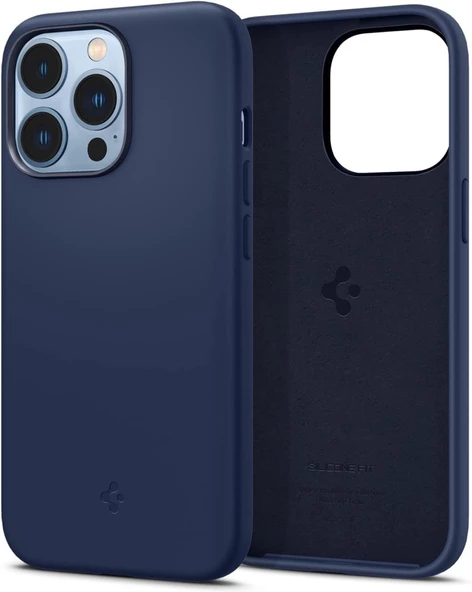 Spigen Apple iPhone 13 Pro Kılıf Silicone Fit (Silikon) Navy Blue - ACS03285