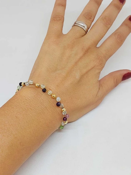 Florit Taşı Bileklik 4mm (39347) - Resim 2