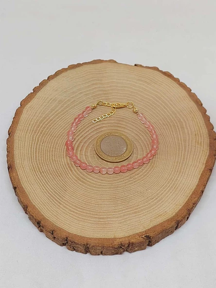 Gül Kuvars Taşı Bileklik 4mm (45212) - Resim 3