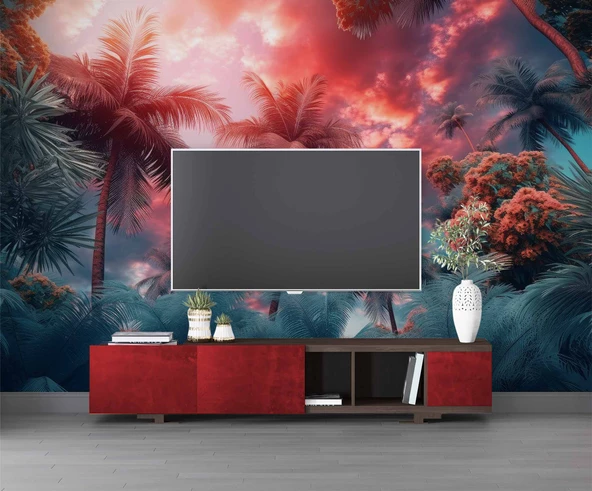 Tropikal Doğa Manzaralı Duvar Kağıdı - Resim 3