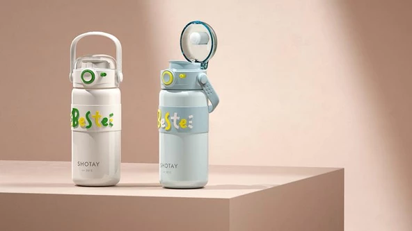 Shotay Çelik Matara Çocuk 500Ml Gri - 5