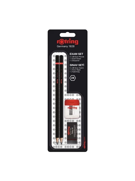 Rotring Sınav Seti (2'li 2B Sınav Kalemi+ Silgi+ Kalemtraş)