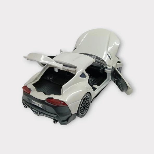 Çekbırak Metal Araba Sesli Işıklı 1:32 - Beyaz - Resim 4