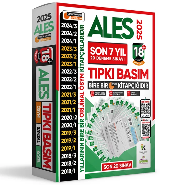 2025 ALES ÖSYM Tıpkı Basım EN EKONOMİK Çıkmış Soru 18+ Deneme Paketi Video/PDF Çözüm Türkiye Geneli - 4