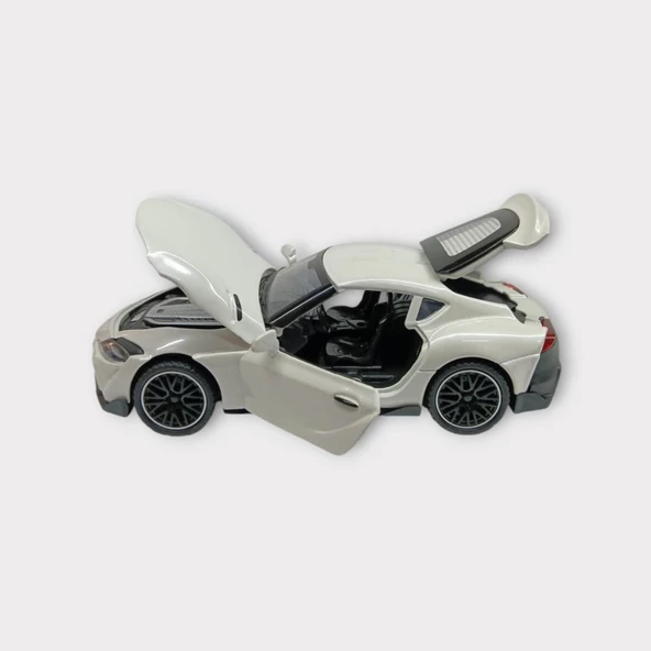 Çekbırak Metal Araba Sesli Işıklı 1:32 - Beyaz - Resim 3
