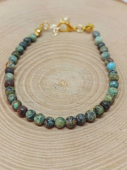 Afrika Turkuazı Taşı Bileklik 4mm (45202) - Resim 5