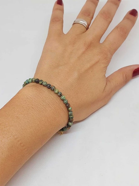 Afrika Turkuazı Taşı Bileklik 4mm (45202) - Resim 2