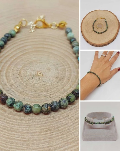 Afrika Turkuazı Taşı Bileklik 4mm (45202) ürün görseli