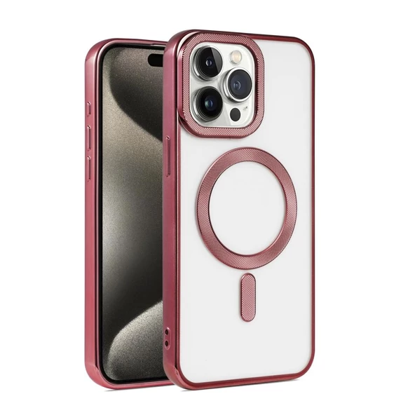 Apple iPhone 15 Pro Max Kılıf Pütür Dizayn Magsafe Şeffaf KRNS Case - 2