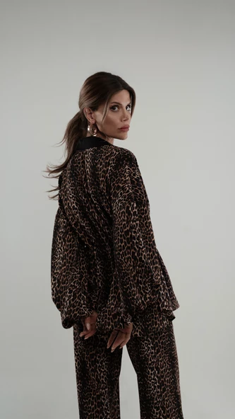 Leopar Desen Ceket