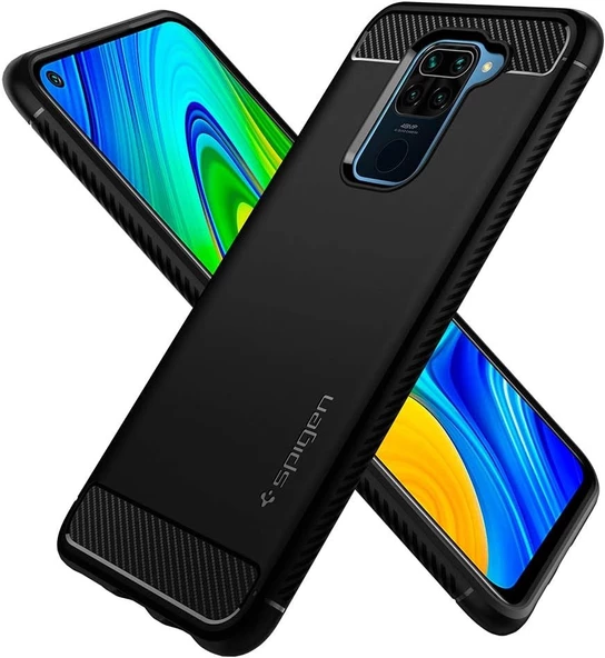 Spigen Xiaomi Redmi Note 9 Kılıf Rugged Armor Matte Black - ACS01192