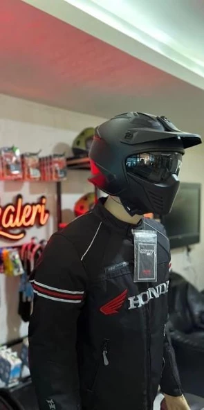 Sway 726X Tokyo Full Face Çene Çıkan Kapalı Motosiklet Kaskı S Beden Siyah - 2