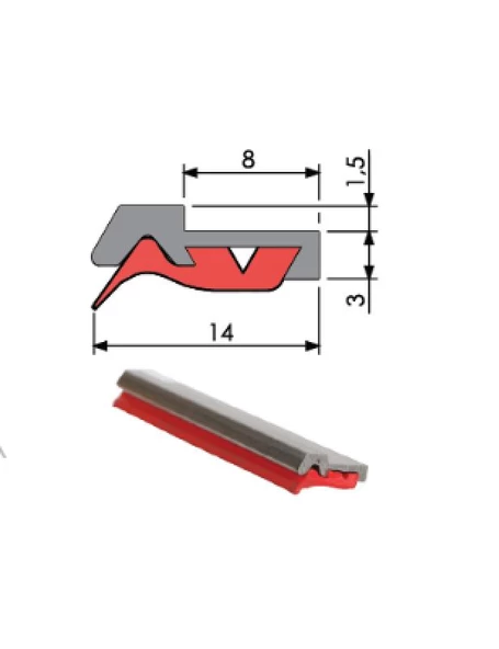 Contacall Cnc Kızak Fitili Puntalı Sıyırıcı Tipi Cnc Contası 5 Metre Kırmızı - 4