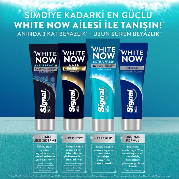 Signal White Now Extra Fresh Anında Leke Karşıtı Diş Macunu Kahve ve Sigara Lekelerine Etkili 75 Ml - 6