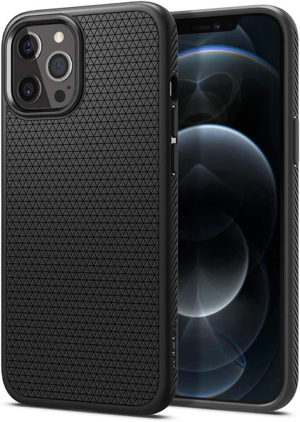 Spigen iPhone 12 Pro Max Kılıf Liquid Air Matte Black - ACS01617