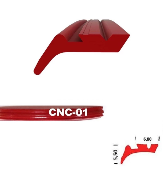 Contacall Cnc Kızak Fitili Puntalı Sıyırıcı Tipi Cnc Contası 5 Metre Kırmızı - 2