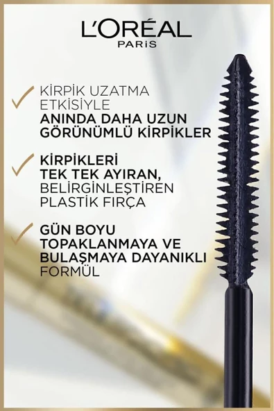 L'Oreal Paris Telescopic Siyah Uzun Görünüm Veren Maskara - 4
