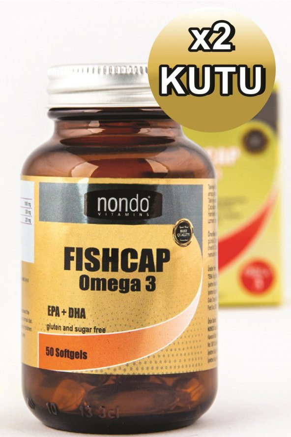 Nondo FISHCAP Omega 3 Balık Yağı EPA + DHA 50 Softgel 2 Adet