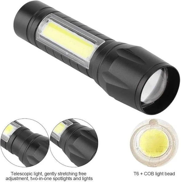 WellHise 511 Led El Feneri Şarj Edilebilir Type-C Mini El Feneri Ultra Parlak Taşınabilir Küçük Lamba Yüksek Güçlü - 2