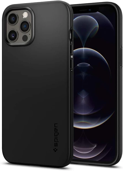 Spigen iPhone 12 Pro Max Kılıf Thin Fit Pro Black - ACS01612