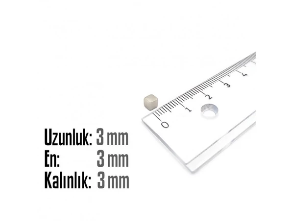 Neodyum Mıknatıs Küp 3x3x3mm  10 adet - 2