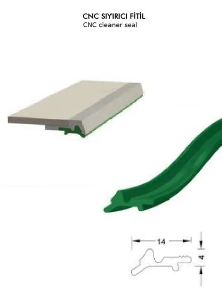 Contacall Cnc Kızak Fitili Puntalı Sıyırıcı Tipi Cnc Contası 5 Metre Mavi - Resim 3