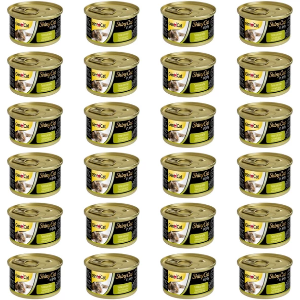 Gimcat Shiny Cat in Jelly Ton Balıklı ve Tavuklu Yetişkin Kedi  Konservesi  70 Gr ( 24 ADET )
