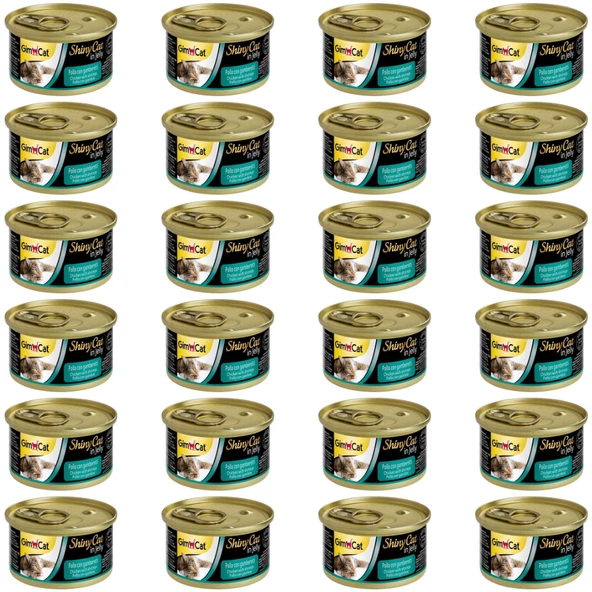 Gimcat Shiny Cat in Jelly Tavuklu ve Karidesli Yetişkin Kedi Konservesi  70 Gr ( 24 ADET )