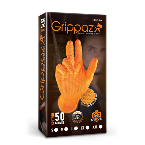 GRİPPAZ TURUNCU ELDİVEN 50Lİ PAKET - 1