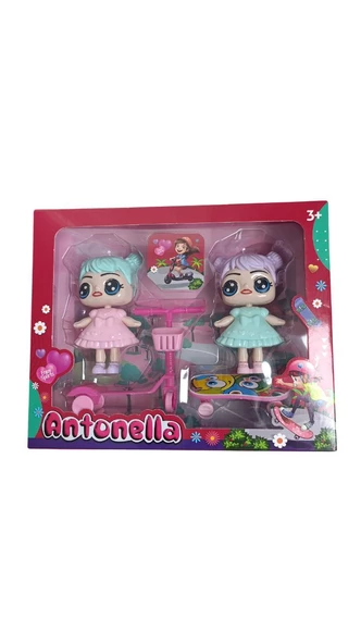 BYZ-135 ANTONELLA KAYKAYLI SCOOTER 2 Lİ BEBEK SETİ 10 cm