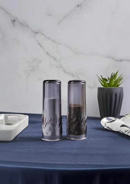 Akrilik Tuzluk Biberlik Seti - 2li Tuzluk Takımı - Düşmeye Dayanıklı - 2x50 ML